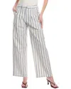 Fate Pleated Linen-blend Pant In Beige