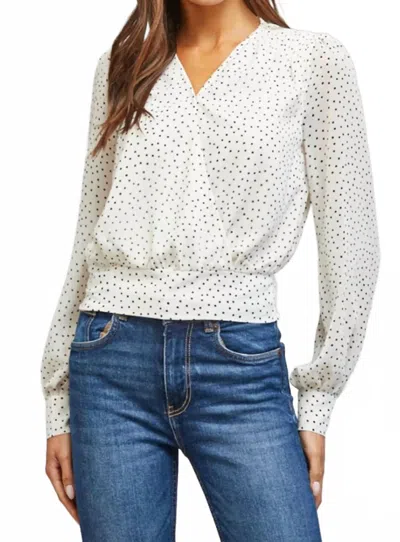 Fate Polka Dot Blouse In White