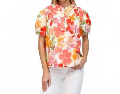 Fate Poppy-lin Perfection Top In Pink Floral In Multi