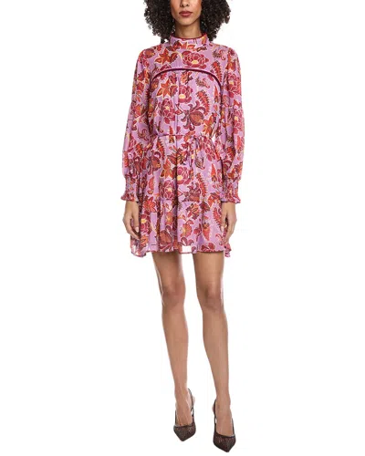 Fate Printed Mini Dress In Purple