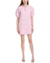 Fate Puckered Shift Dress In Pink