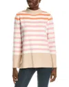 Fate Striped Pullover Sweater In Mauve And Orange In Brown