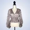 Fate Python Print Waist Smocked Top In Mauve In Multi
