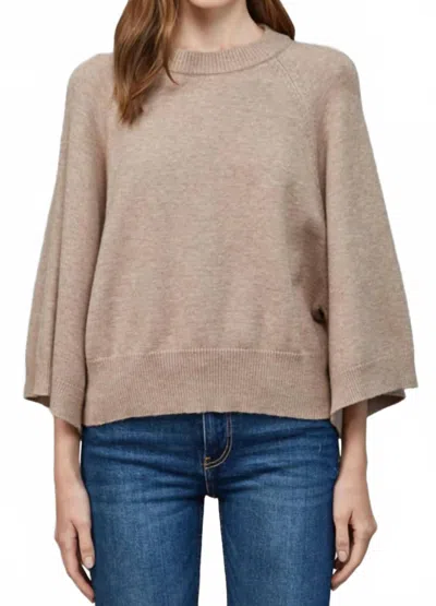 Fate Raglan Sleeve Crew Neck Sweater In Soft Mocha In Brown