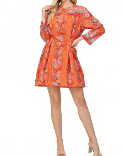 Fate Relaxed Fit Mini Dress In Orange Multi