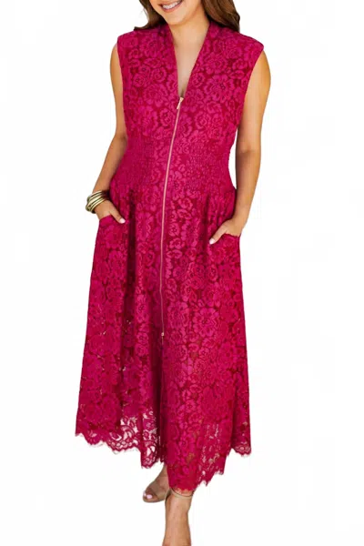 Fate Rose Whisper Lace Dress In Merlot In Pink