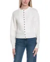 Fate Round Neckline Cardigan In White