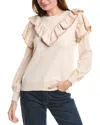 Fate Ruffle Wool-blend Sweater In Brown
