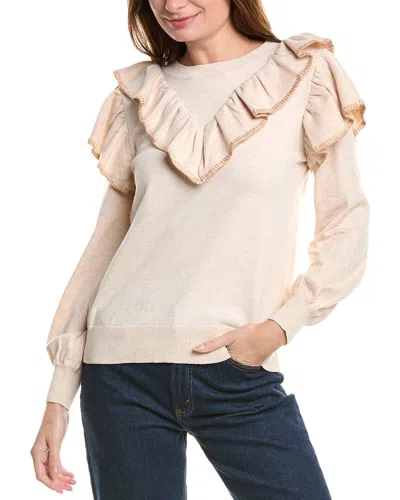 Fate Ruffle Wool-blend Sweater In Brown