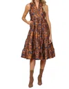 Shop Fate Ruffled Neck Dress In Multicolor