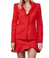 Fate Rufflene Structured Blazer In Red