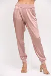 Fate Satin Jogger Pants In Dusty Rose In Neutral