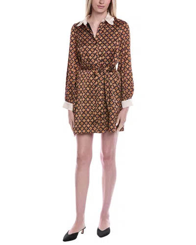 Fate Scallop Collar Shirtdress In Black