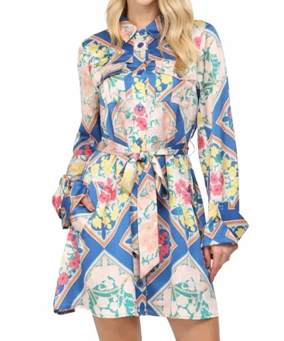 Fate Scarf Dress In Royal Blue