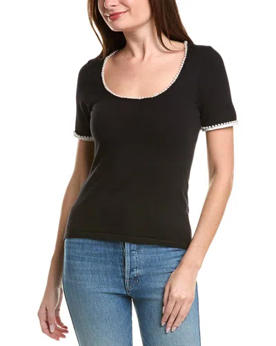 Fate Scoop Neck Sweater In Black