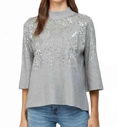 Fate Shine Like A Star Sequin Sweater In Grey In Gray