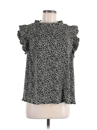 Pre-owned Fate Short Sleeve Blouse In Black