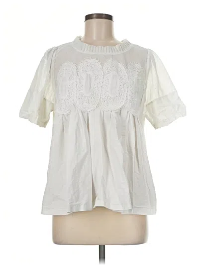 Pre-owned Fate Short Sleeve Blouse In Ivory