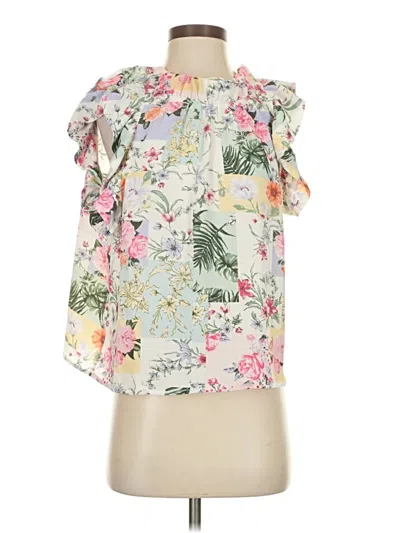 Pre-owned Fate Short Sleeve Blouse In White