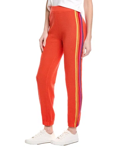 Fate Side Stripe Waffle Knit Jogger Pant In Red