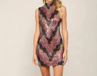 Fate Sleeveless Sequin Mini Dress In Multi Color
