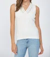 Fate Sleeveless Sweater Top In White In White