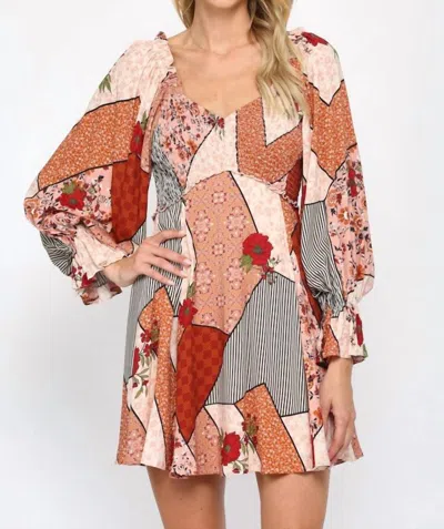 Fate Smocked Flare Dress In Pink