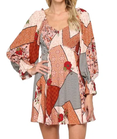 Fate Smocked Flare Dress In Pink In Green