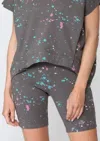 Fate Splatter Fitted Shorts In Deep Grey In Gray
