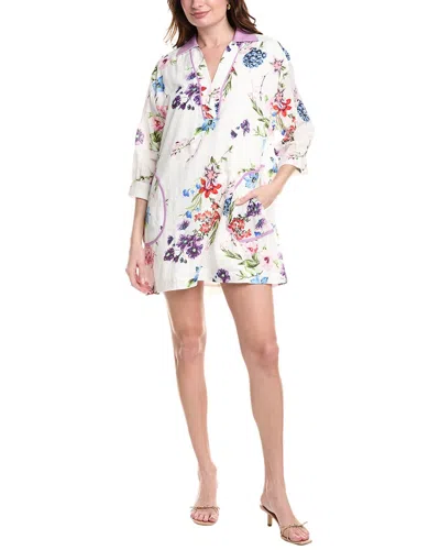 Fate Split Neck Cover-up Dress In White