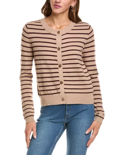 Fate Stripe Cardigan In Brown