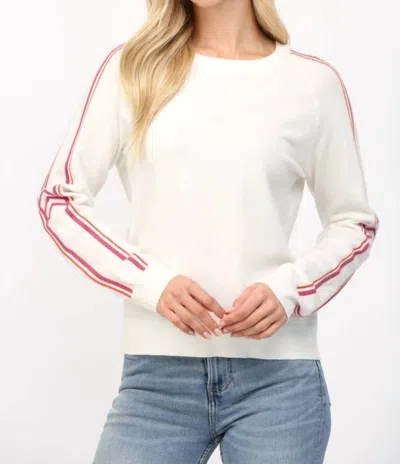 Fate Stripe Detail Sweater In Cream/pink/orange In Multi
