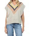 Fate Stripe Knitted Vest In Heather Grey In Grey