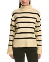 Fate Stripe Pattern Turtleneck Sweater In White