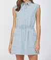 Fate Striped Denim Dress In Blue In Blue