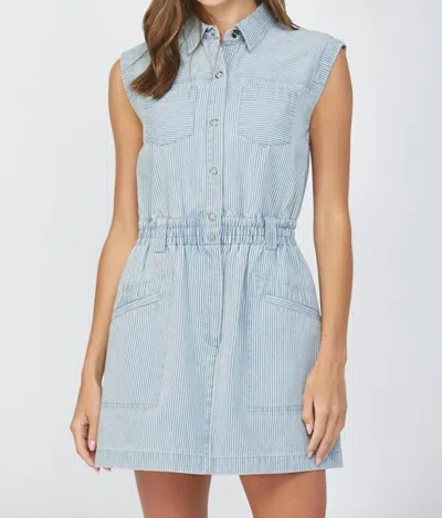Fate Striped Denim Dress In Blue