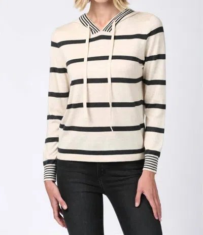 Fate Stripped Hoodie In Cream/charcoal In White