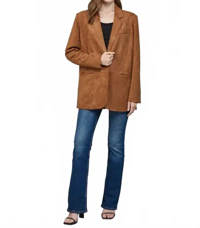 Fate Suede Relaxed Fit Blazer In Brown