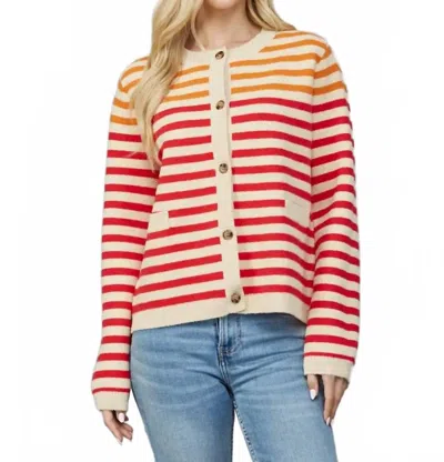 Fate Sunset Stripes Cardi In Multi