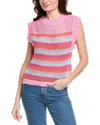 Fate Tank Open Knit Sweater In Pink