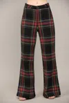 Fate Tartan Plaid Wide Leg Pants In Black Multi In Multi