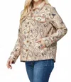 Fate Tavian Paisley Jacket In Beige Multi In Brown