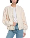 Fate Teddy Fleece Bomber Jacket In Neutral