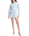 Fate Tie-waist Stripe Romper In White