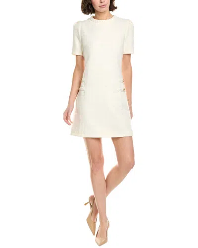 Fate Tinsel Shift Dress In White