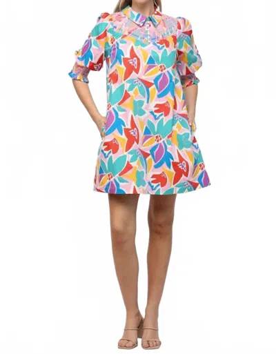 Fate Torrance Abstract Floral Dress In Multi-color