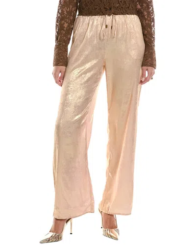 Fate Wide Leg Pants In Gold Metallic