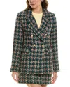 Fate Tweed Blazer In Green