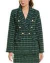 Fate Tweed Blazer In Green