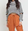 Fate Urban Turtleneck Sweater In Color: Black/grey In Gray